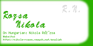 rozsa nikola business card